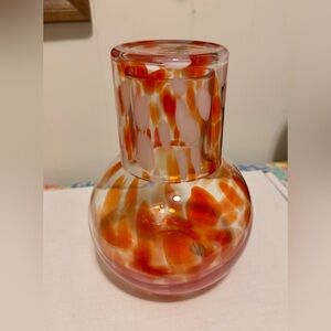 Tumble Up art glass bedside carafe and tumbler set.